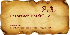 Prisztacs Natália névjegykártya